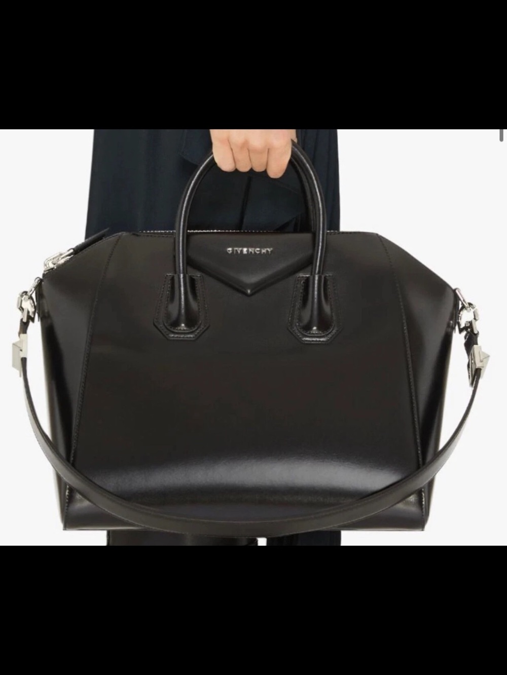 Givenchy Black Leather Structured Satchel